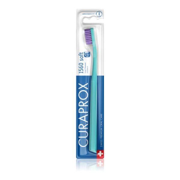 Curaprox Toothbrush 1560 Soft Purple bristles, Green handle, Soft, CUREN