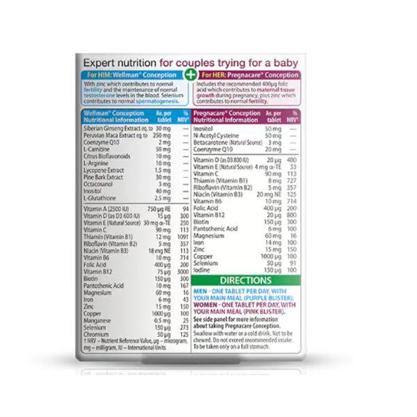 Vitabiotics Pregnacare Him & Her Conception for Couples - Fertility & Reproduction