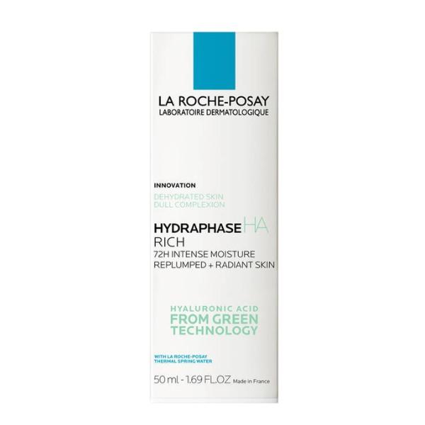 La Roche-Posay Hydraphase HA Rich Face Moisturizer 50ml - 72H Hydration, Intense Moisture, Replumped + Radiant Skin