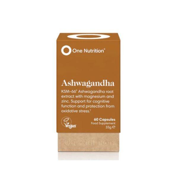 One Nutrition Ashwagandha 60 Capsules | KSM-66 Root Extract | Cognitive Function | Oxidative Stress Protection | Vegan