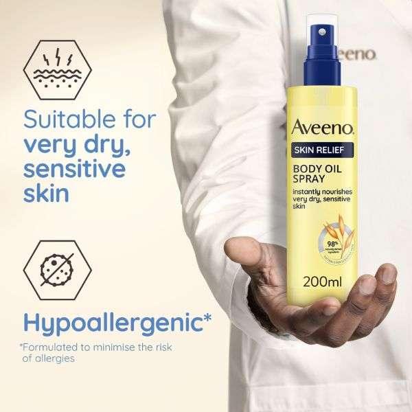 Aveeno Skin Relief Body Oil Spray 200ml - Instantly nourishes very dry, sensitive skin