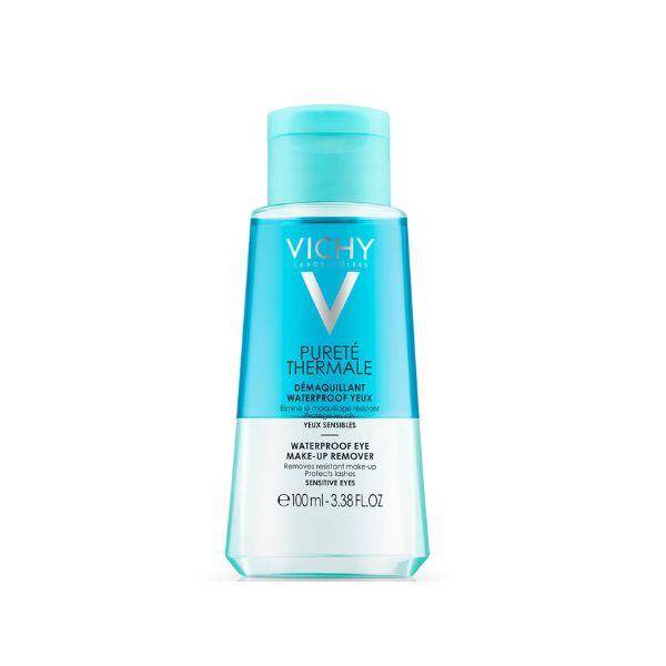 Vichy Purete Thermale Waterproof Eye Make Up Remover 100ml, Removes Resistant Makeup, Protects Lashes, Sensitive Eyes, Image Features: Waterproof, Sensitive Eyes