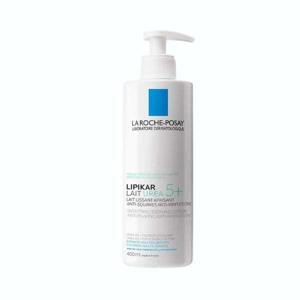 La Roche-Posay Lipikar Lait Urea 5+ Smoothing Soothing Lotion 400ml for Dry, Rough Skin