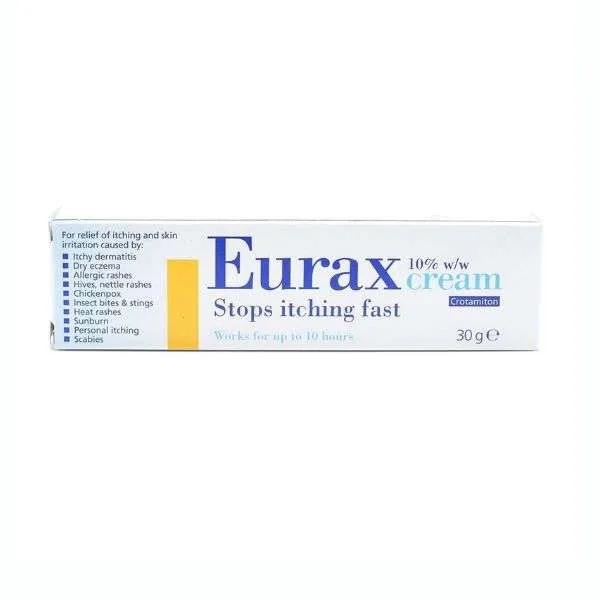 Eurax Cream for Itching, Dermatitis, Eczema, Rashes - 30g - Stops Itching Fast