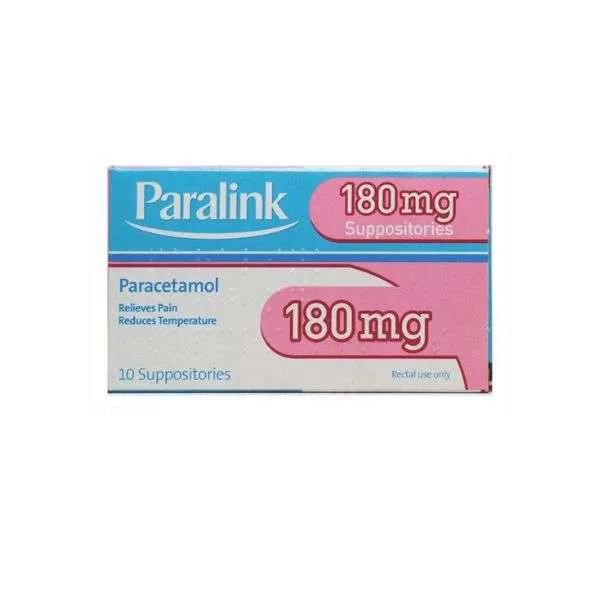 Paralink 180mg Suppositories for Pain & Fever Relief - 10 Suppositories
