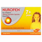Nurofen for Children Chewable Capsules Ibuprofen 7 100g image