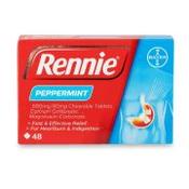 Rennie Peppermint Chewable Tablets 680mg 80g - 48 Pack