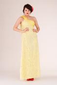 Lemon Yellow Lace Dress with Bow image