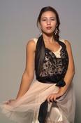 Black Drape Lace Nude Tulle Skirt image