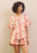 THEIR NIBS OVERSIZED SHORT PJ SET CHERRY image