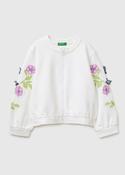 Sweatshirt with Embroidery on Sleeves