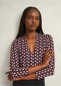 Hobbs Aimee Printed Top Pink Ivory