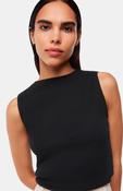 Whistles Black High Neck Rib Detail Tee
