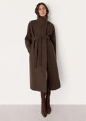 Whistles Morgan Funnel Neck Coat Taupe