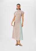 Whistles Graphic Check Cowl Neck Dress