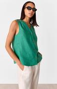 Whistles Green Laura Linen Tank image
