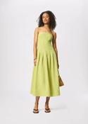 Whistles Linen Blend Waisted Midi Dress