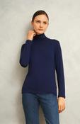 Hobbs Mischa Roll Neck Long Sleeve Top Navy
