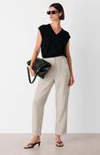 Whistles  Linen Barrel Trouser Dark Oatmeal