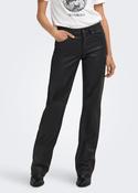 Only Black Coated Mid Rise Straight Leg image