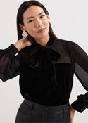 Phase Eight Raye Velvet Pussybow Blouse