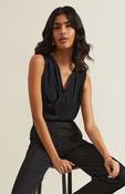 Phase Eight Sutton Sleeveless Drape Rib Top Black image