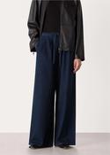 Whistles Cotton Wide Leg Pleat Trousers