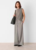 Whistles Grey Herringbone Wide Leg Trouser