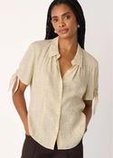 Whistles Ivory Dashed Marks Tie Sleeve Shirt