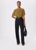 Whistles Khaki Ikat Spot Shirred Blouse image