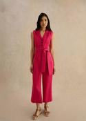 Hobbs Destiny Linen Jumpsuit Cherry Pink image