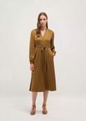 Hobbs Katia Textured Dress Khaki image