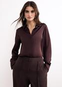 Phase Eight Novie Satin Shirt Brown