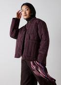 Whistles Burgundy Button Through Quilted Coat image