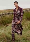 Hobbs Elin Printed Dress Plum