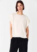 Whistles Ivory Short Sleeve Crepe Shell Top