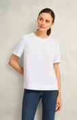 Hobbs White Lori Cotton Crew Neck Short Sleeve T-Shirt