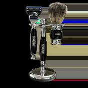 Premium Shave Set &amp;amp; Stand (Black)