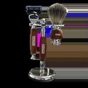Premium Shave Set &amp;amp; Stand (Brown)