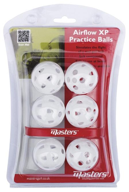 Masters Airflow Practice Golf Balls White Pack of 6 O/S