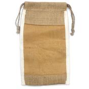Large Washed Jute Pouch - 26x15cm