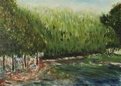 Two Benches at an Approaching Flood