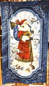 Santa  Christmas panel in blue and red