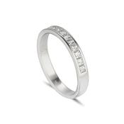 18ct white gold channel set princess cut diamond eternity ring