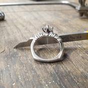 White gold Diamond solitaire euro fit band