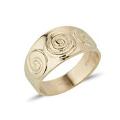 Celtic tripple spiral ring in gold image