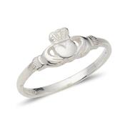 Dainty Claddagh Ring in Platinum