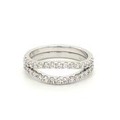 18ct white gold claw set matching wedding and eternity ring
