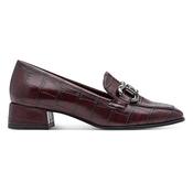 Tamaris Ladies Block Heeled Loafers - 24316-43 - Burgundy Croc