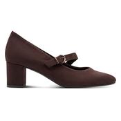 Jana Court Strap Block Heel - 24461-47 - Brown Suede image